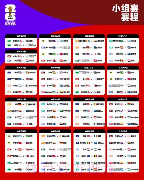 2026年足球世界杯最新赛程揭晓